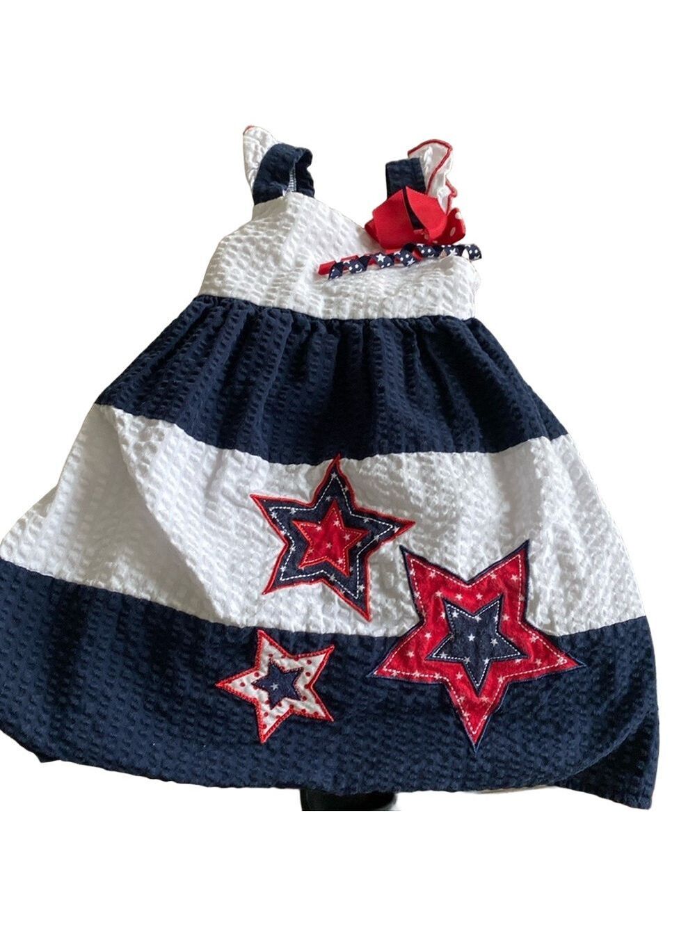 Sophie Rose 4th of July patriotic Embellished Sundress Sleeveless Casual 24mo
